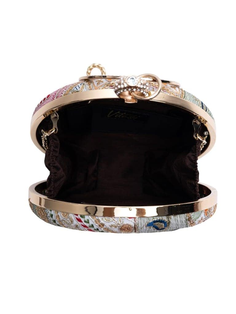 Vdesi Round Ethnic Clutch view 3