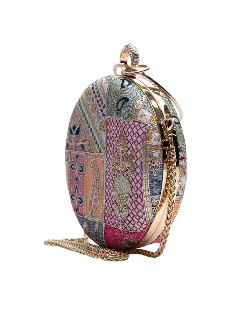 Vdesi Round Ethnic Clutch view 4