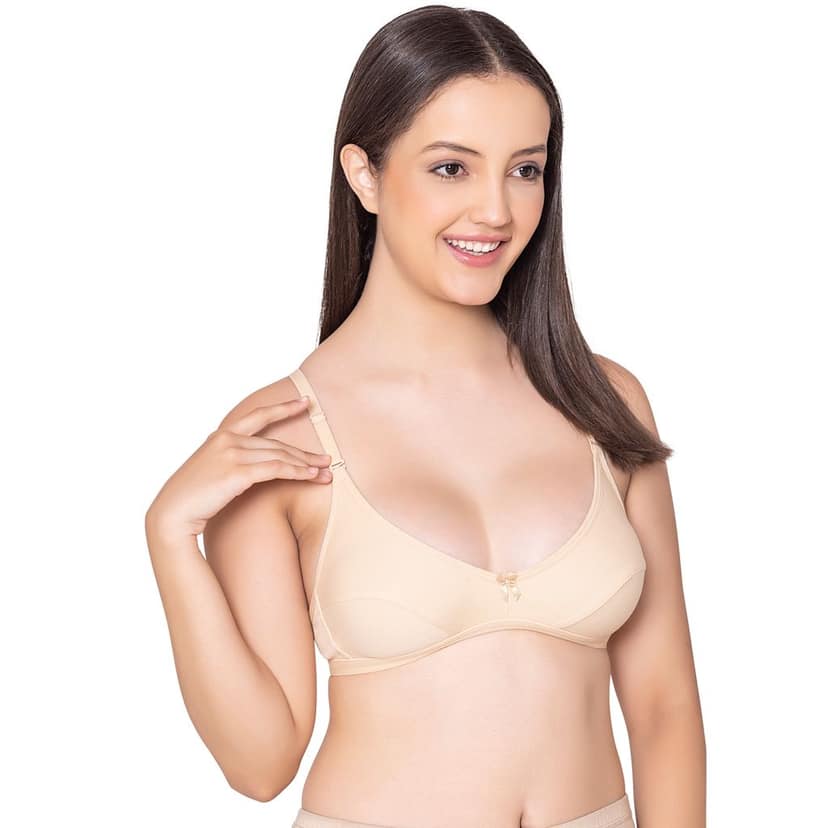 Bodycare polycotton wirefree convertible straps comfortable non padded bra-1531B view 3