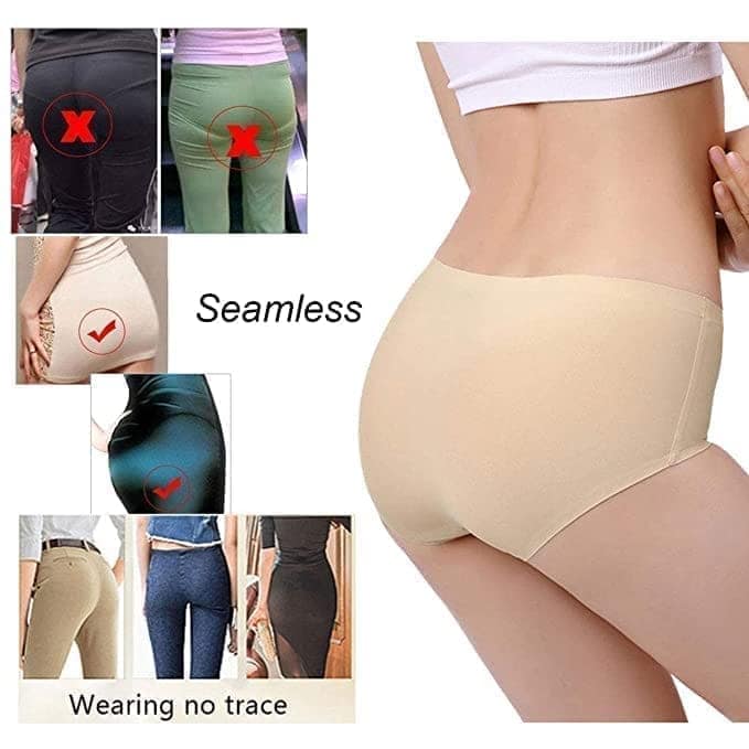 FASHION BONES Women's Seamless Panties Traceless High Coverage Mid Waist Hipster Panties (Random Colour) - Set of 2 (Sizes-S to XXL) view 4