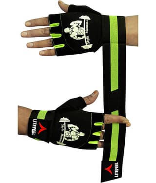 LITE FEEL Classic Exercise Unisex Polyester Gym Gloves For Advanced Fitness Training and Workout With Half-Finger Length