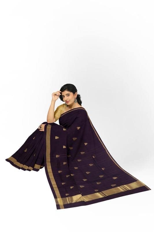 APCO Handloom - Women's Rahajmundry Pure Cotton Handloom Saree (Black) view 4