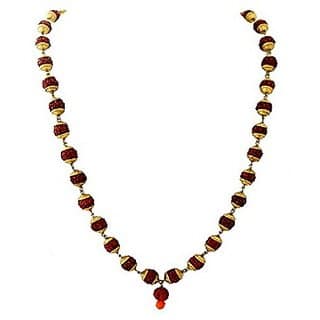 Rudraksha Beads Mala With Gold Plated Caps Shiv Beads Mala B