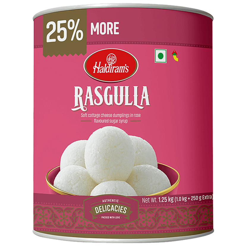 Haldiram's Sweets - Rasgulla, Bengali, Soft & Songy, 1.25 Kg Carton