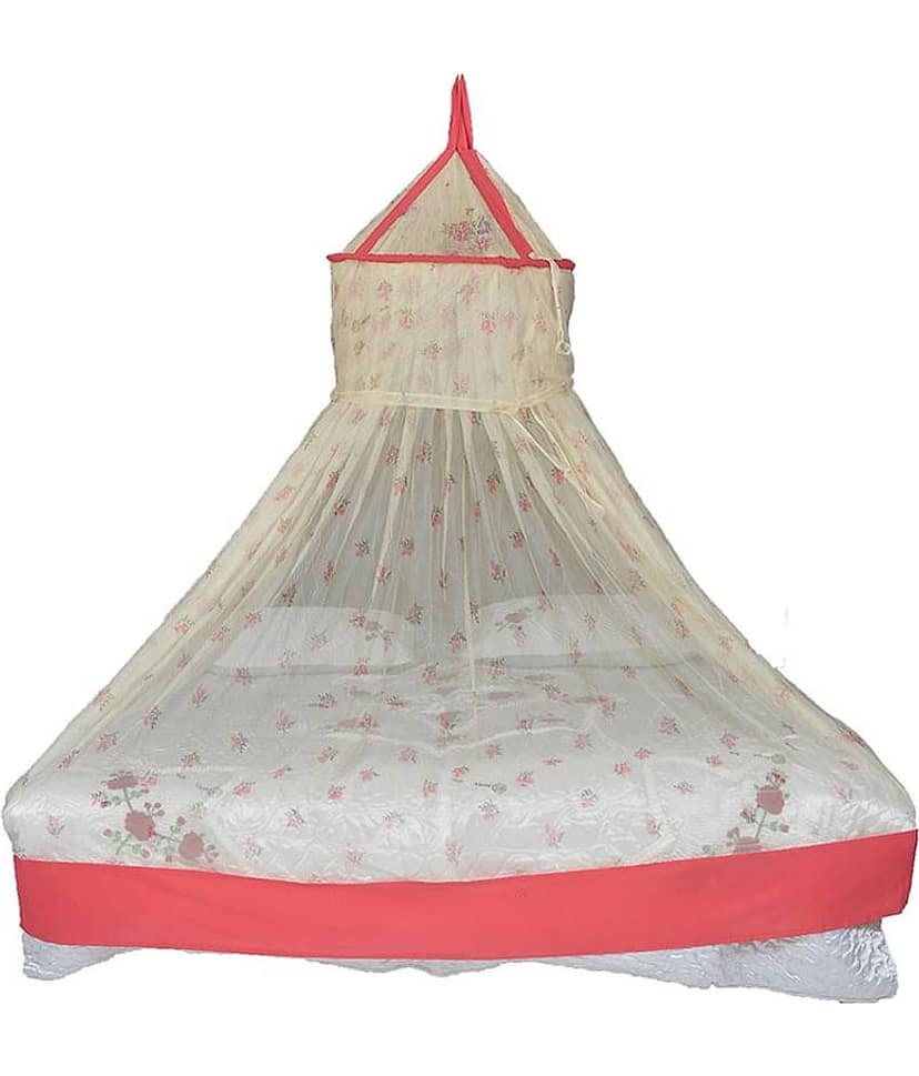 Riddhi Mosquito Net, Machardani Double White Floral Mosquito Net, Machardani
