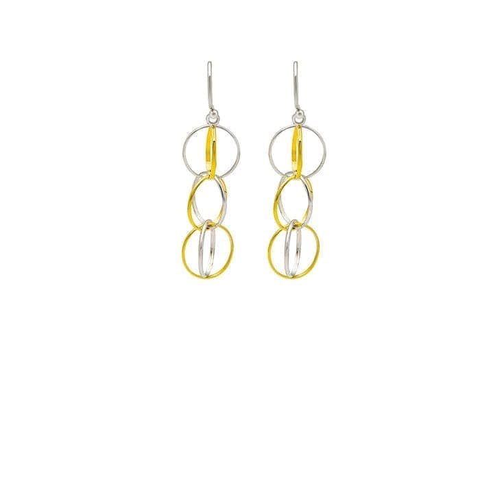 18k Gold Plated Two Tone Silver Eternal Earrings