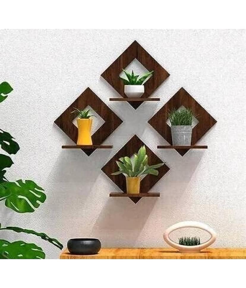Arpita Crafts Wood Wall Sculpture Brown - Pack of 1