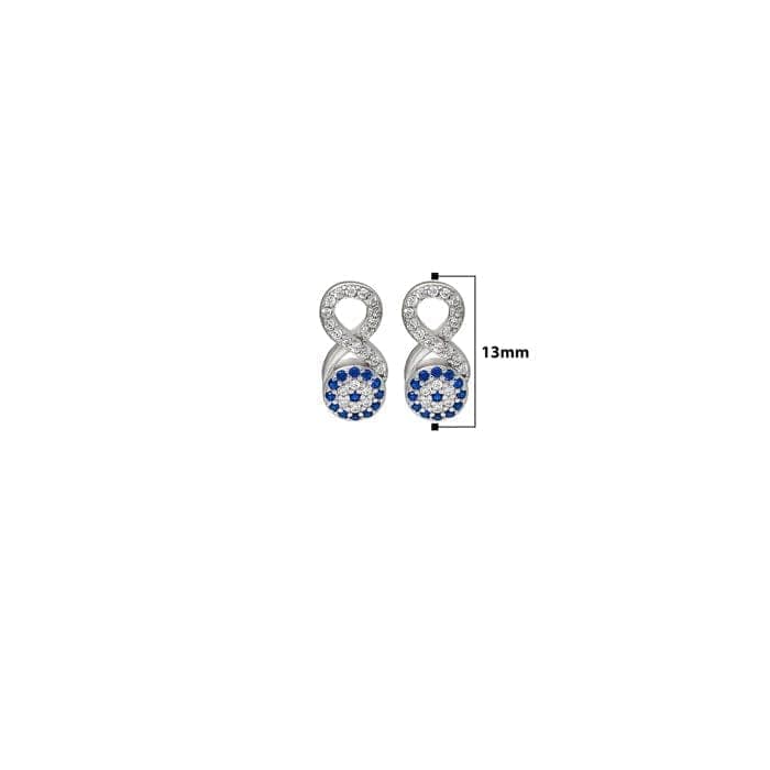 Silver Infinity Eye Earrings view 4