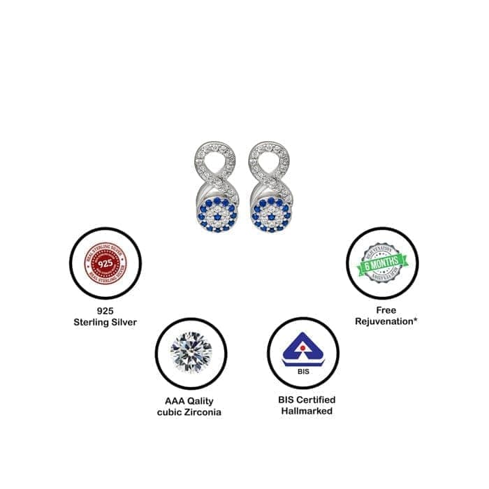 Silver Infinity Eye Earrings view 6