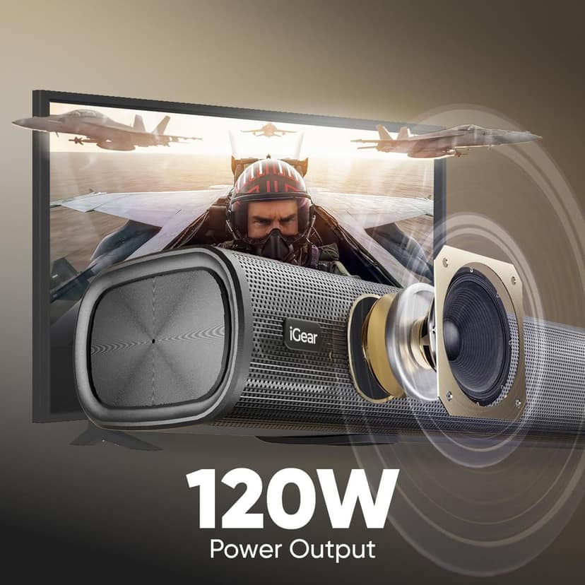 iGear Amplify 120W Soundbar with Subwoofer - Bluetooth v5.3, iGear Signature Sound, HiFi Bass, Smart Control Panel, Remote Control view 3