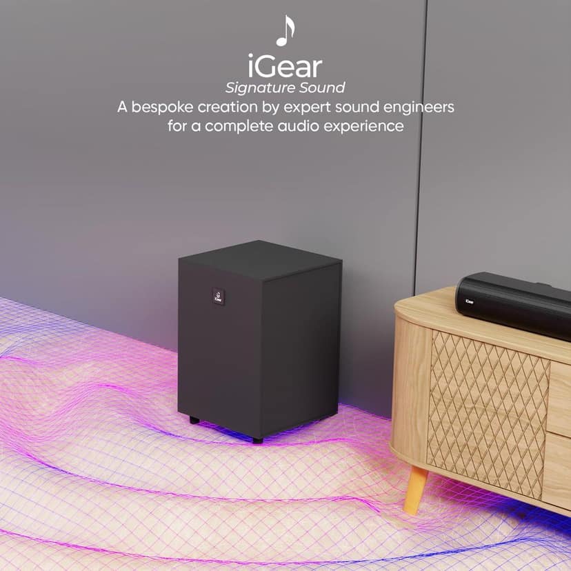 iGear Amplify 120W Soundbar with Subwoofer - Bluetooth v5.3, iGear Signature Sound, HiFi Bass, Smart Control Panel, Remote Control view 4