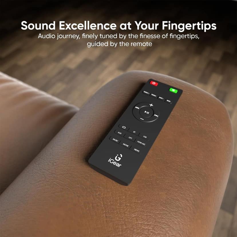 iGear Amplify 120W Soundbar with Subwoofer - Bluetooth v5.3, iGear Signature Sound, HiFi Bass, Smart Control Panel, Remote Control view 6