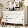 SAHIRAM CHOUDHARY; 6-Drawers Solid MDF Wood Chest of Drawers Sideboard Cabinet for Stylish Living Rooms and Bedrooms. Ideal Home Storage Solution & Decor Accent (Corey, White) view 2