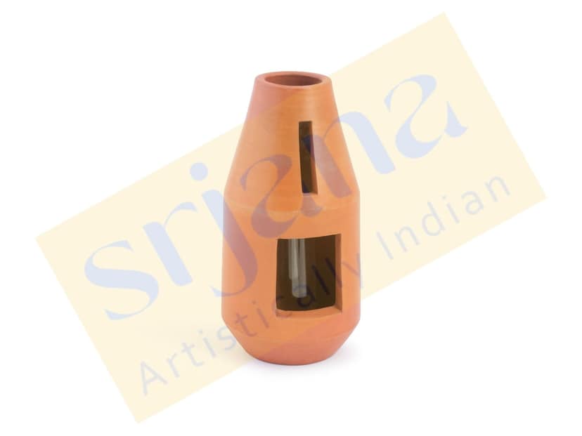 Srjana Terracotta Bottle Shaped Indoor Planter with Glass Tube single pc view 2