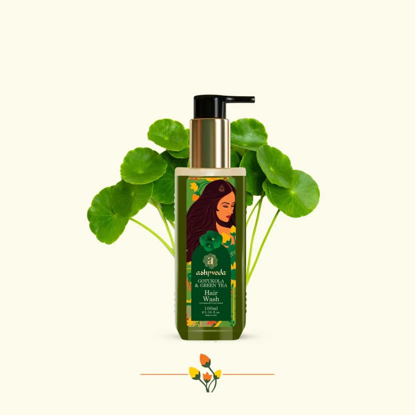ashpveda Green Tea & Gotukola Hair Wash