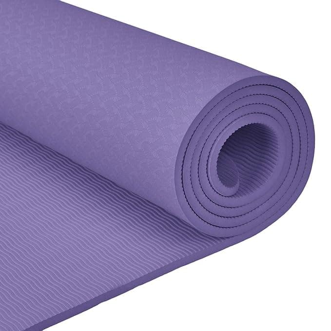 "BalanceFrom GoYoga All-Purpose 1/2-Inch Thick Yoga Mat with Carrying Strap, Lavender" view 2