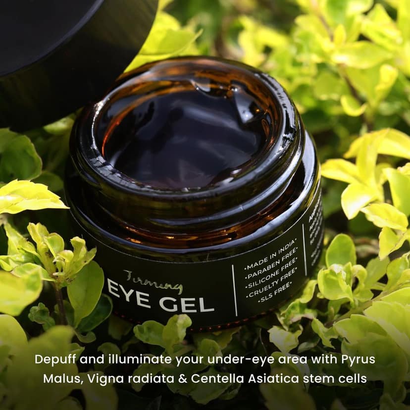 Tatha Firming Under Eye Gel | Enriched with Plant Stem Cells for Hydration, Peptides & Niacinamide for Brightness and Caffeine to Reduce Puffiness | Reduces Dark Circles & Fine Lines | For Men & Women view 4