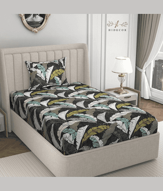 HIDECOR Microfiber 1 Single Bedsheet with 1 Pillow Cover ( Blue )