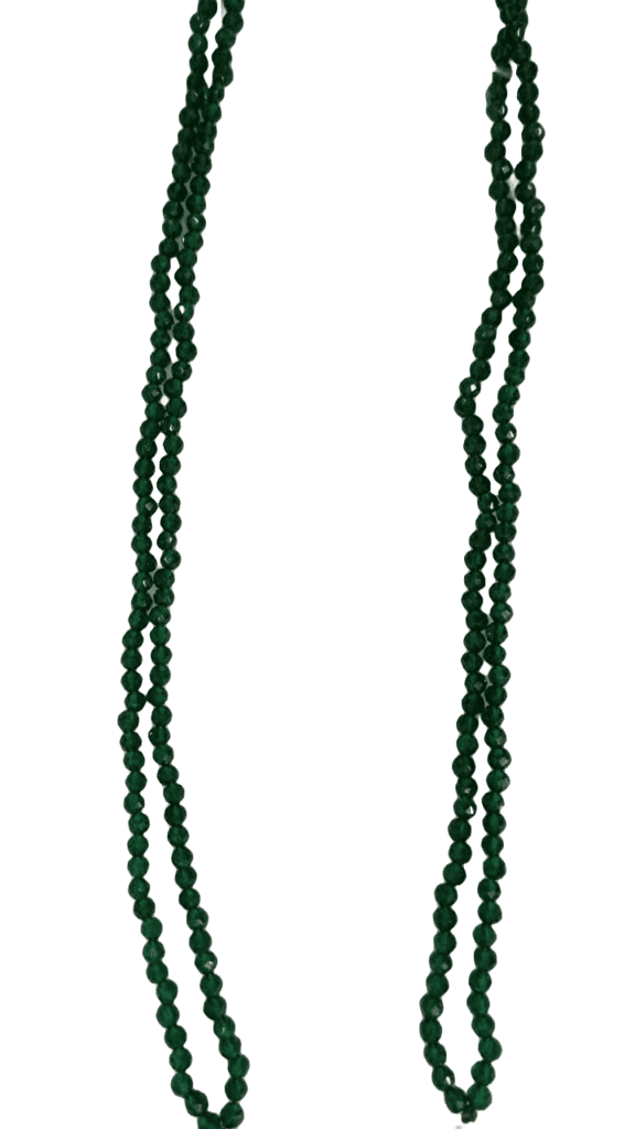 Green Beaded Necklace with Pearls and Gold Accents view 4