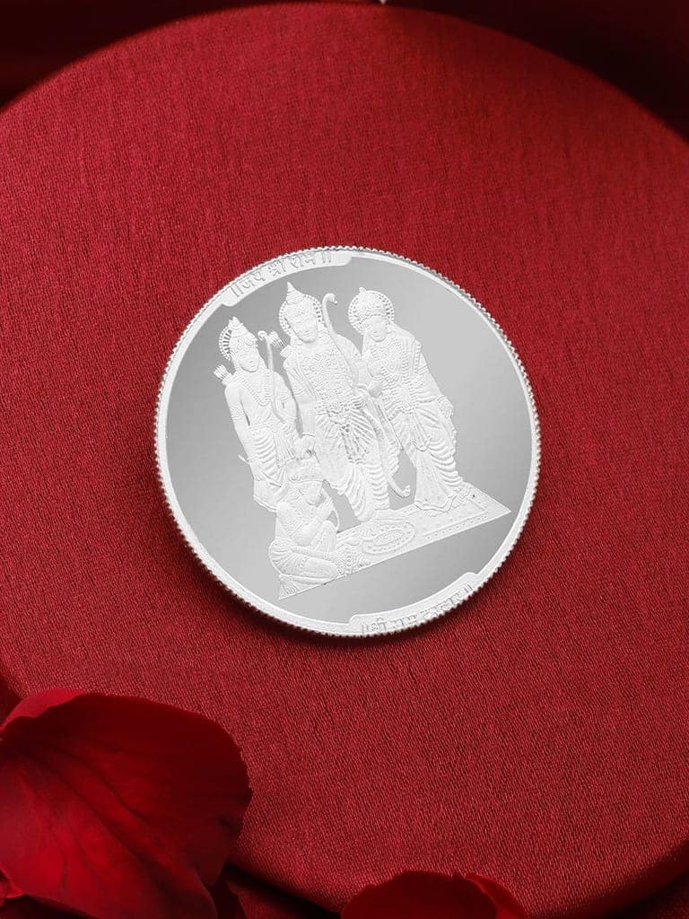 999 Silver Ayodhya Shri Ram Mandir with Ram Darbar Coin 10 Grams view 3