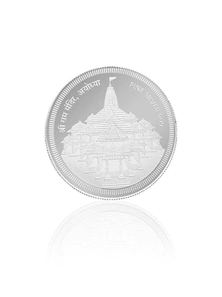 999 Silver Ayodhya Shri Ram Mandir with Ram Darbar Coin 10 Grams view 5