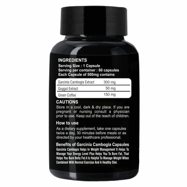 FIJ AYURVEDA Garcinia Cambogia Supplement with Green tea & Green coffee Extract Helps in Weight Management & Fat Burner for Men & Women � 500mg 60 Capsules view 2