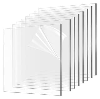 Clear/Transparent Acrylic 4 Pieces Plexiglass 1 mm Sheet 12"x6" DIY Projects 1 mm (1 mm, Transparent, 12x6) Pack of 4pcs for glass painting