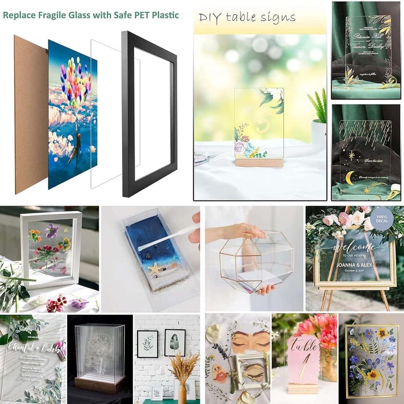 Clear/Transparent Acrylic 4 Pieces Plexiglass 1 mm Sheet 12"x6" DIY Projects 1 mm (1 mm, Transparent, 12x6) Pack of 4pcs for glass painting view 3