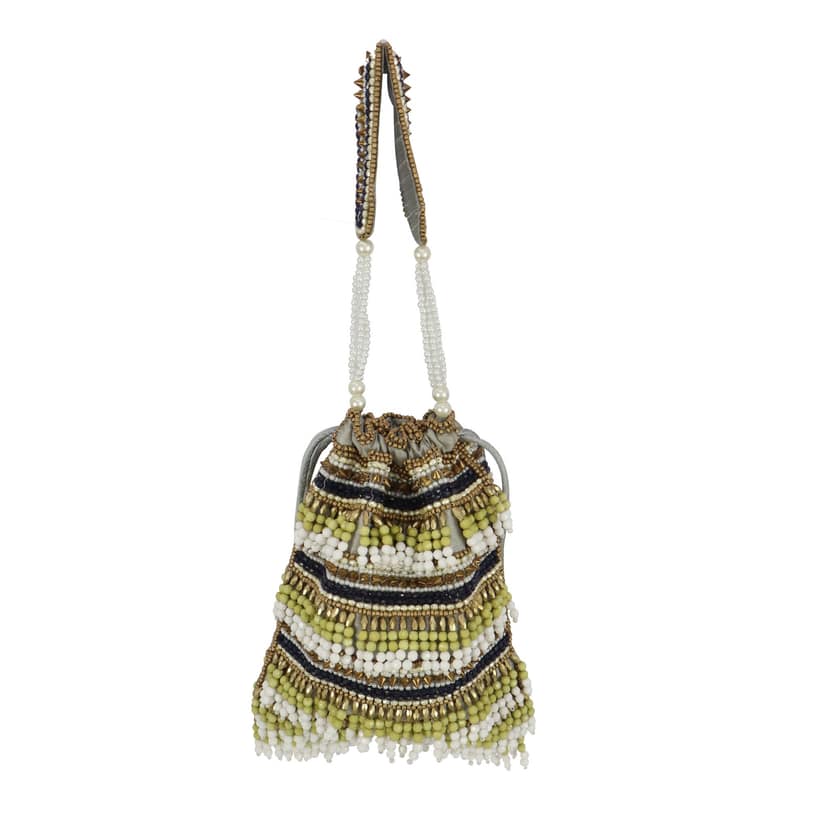Heavy handwork Bead And Sequin Embellished Potli Bag- Multicolour bag view 2