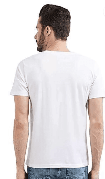 Ikkay Fashion Men Typography Round Neck Reversible Poly Cotton White T-Shirt view 2