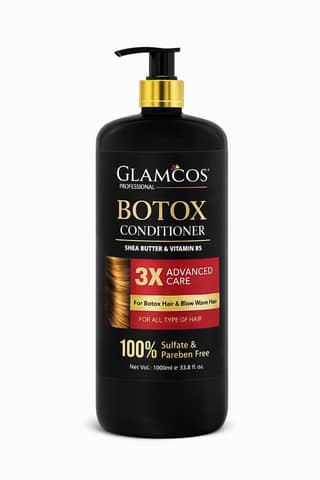 Glamcos Professional Botox Hair Conditioner with Shea Butter & Vitamin B5 | 3X Advanced Care for Smooth, Frizz-Free & Damaged Hair | Sulfate & Paraben Free | 1000 ml