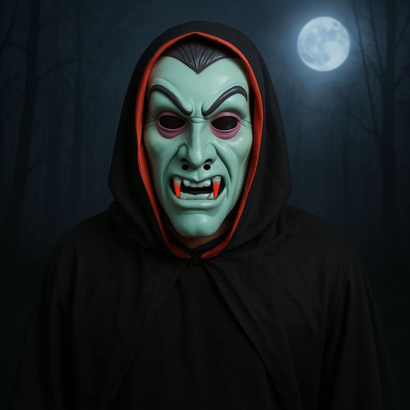 Devil Mask Glow In The Dark w/ Red Fangs for Cosplay/ Halloween/ Theme Party - 1PC view 2