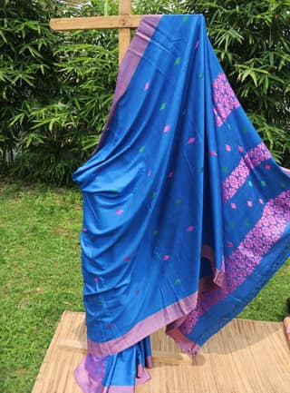 Handwoven Blue Eri Silk Saree