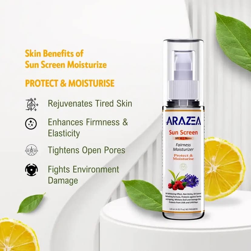 Arazea Skincare Kit-2 | Sunscreen Moisturizer and Face Serum | For Women & Men | Sunscreen & Serum Combo | 150ml view 4
