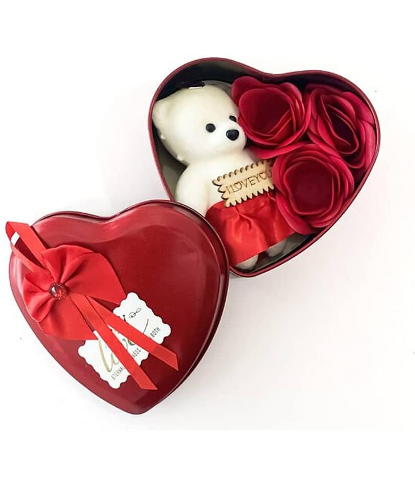 THRIFTKART Red Paper Mache Valentine Hamper