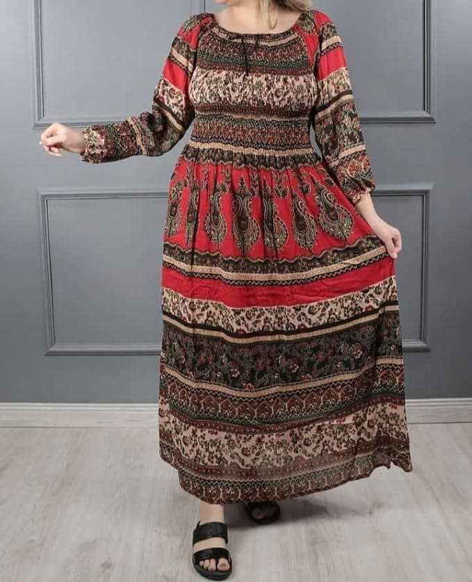 Ukal Women's Cotton Dress Jaipuri Sanganeri Print Midi Long Dress Printed Flare Maxi Dress A-Line Gown Dress Maxi Skirt, Mandala (Free Size) view 2