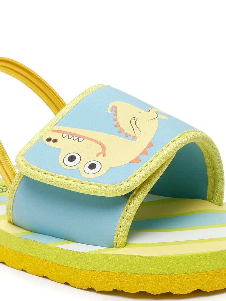 ONYC Kids Sliders | Crocodile Yellow Sliders | Unisex view 2