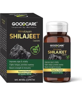 Goodcare Pure Himalayan Shilajit/Shilajjeet Capsules, Natural Ayurvedic Performance Booster, Enhances Stamina, Strength, Energy, Immunity 60 No.s