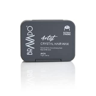 BRAVADO Artist Crystal Extraa Strong Hold Hair Wax for Men ? Easy to restyle, Ultimate Hold & Natural Shine | Hair Cream, Extra Strong Hold Wax, Hair Styling Wax, Hair Clay, Hair Gel | All Hair| 75g
