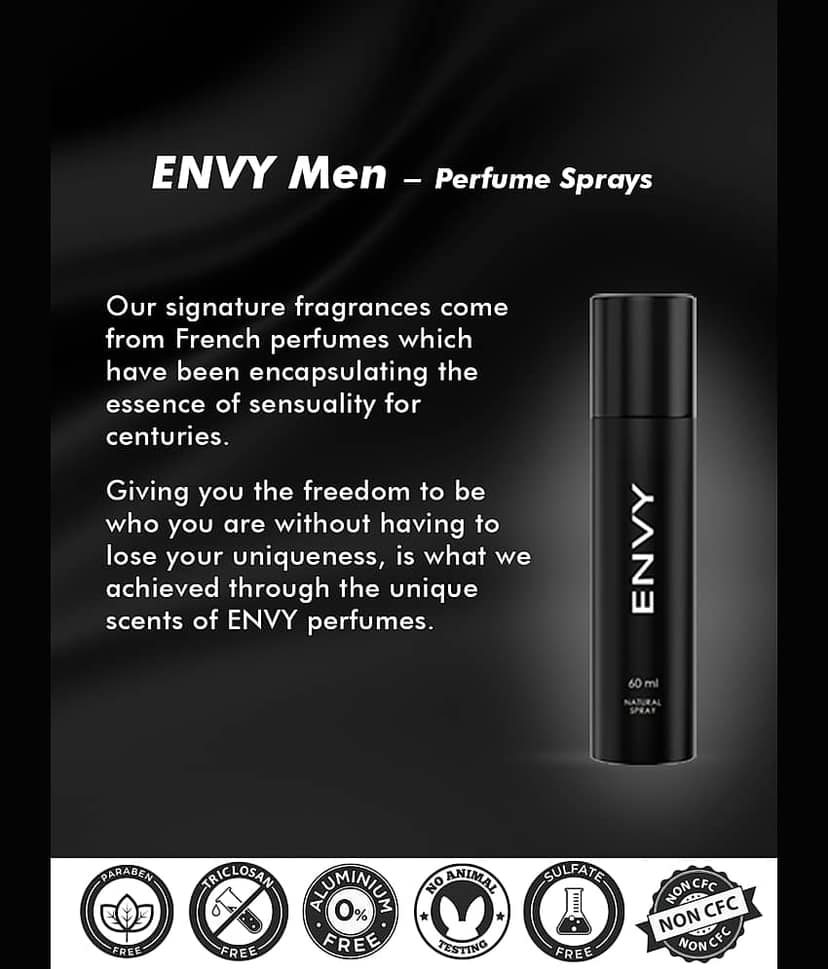 Envy Absolute120ml,Envy Men EaudePerfume 60ml Deodorant Spray for Men 180 ml ( Pack of 2 ) view 2