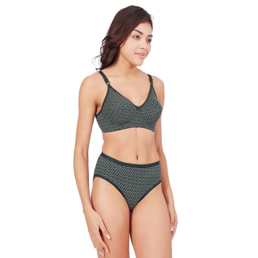 Bodycare Women's Assorted Prints Combed Cotton Bra & Panty Set 6450D view 4