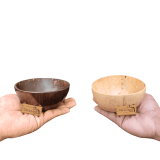 Coco Land Coconut Shell SAUSAGE Bowl 100 ml |Coconut Oil Polished Decorative Pots ,Chutney,Pickle,Smoothie,Coffee,Tea Serving Bowl|Mixing Bowl,Natural Bowl,Eco Friendly