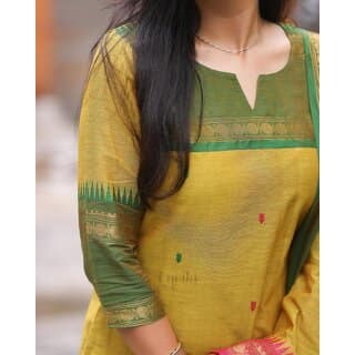 Lavesh Creations Chanderi Muslin Fabric Kurti Pent And Dupatta Set view 2