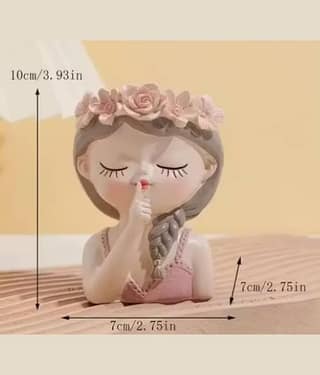Cute Beautiful Combo Flower Girls Succulent Planter Pots Container | Garden Decor Set for Home Office Desktop Gift Decoration (Quiet Girl)