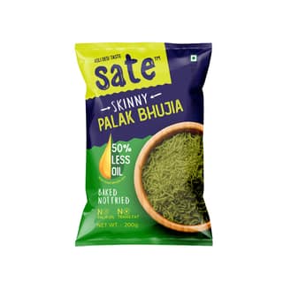 Sate Skinny Baked Palak Bhujia Sev With 50% Less Oil, 120g