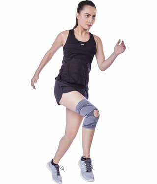 Vissco Knee Cap With Open Patella |Ideal mild support to reduce pressure on patella & provide Pain Relief - Color - Grey (Single Piece) - XXL
