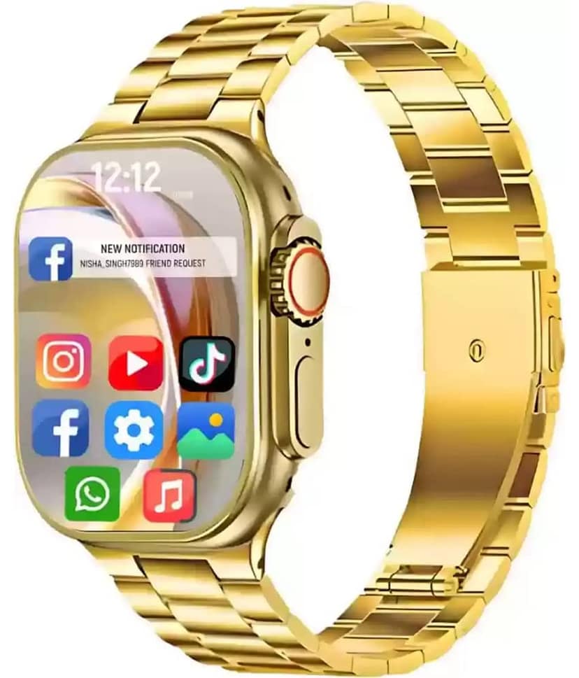 Premium Quality Gold Bluetooth Calling Touchscreen with Fitness Health Sports Music