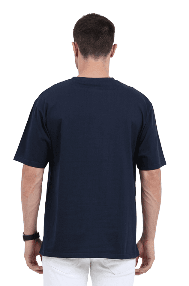 Clothikoo Classic Oversized T-Shirt (Dark Blue Colour, 240 GSM) view 2