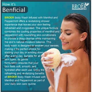 Broer Ice Burst Body Wash with Menthol Mint Cooling Refreshing for Hot Weather (400 ml) view 2
