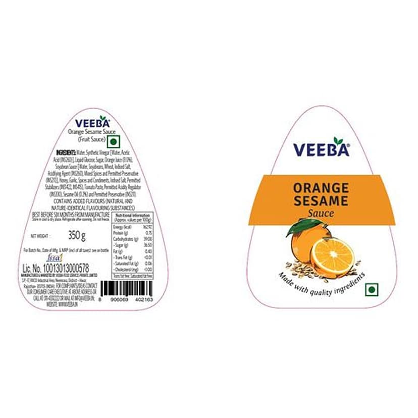 Veeba Orange Sesame Sauce, 350 G Pet Jar view 2